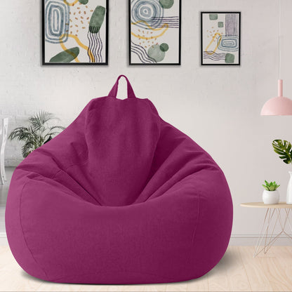 Luxury Linen Bean Bag Chair Cover Ergonomic Lounge Seating