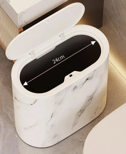 Nordic Marble Push Lid Bathroom Trash Can