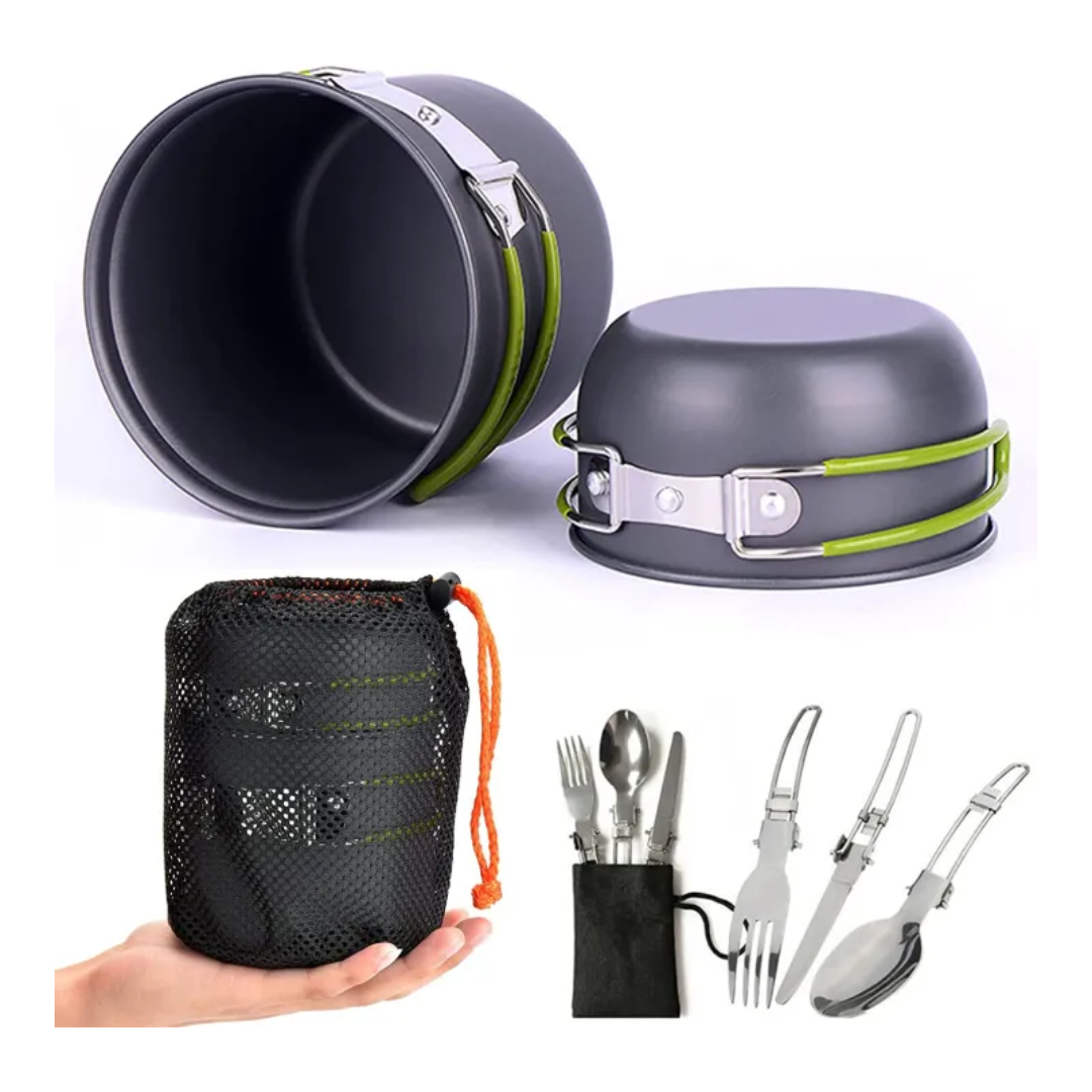 Novaphore – Portable Camping Cookware Set with Foldable Cutlery