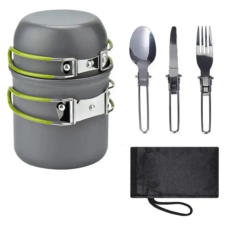 Novaphore – Portable Camping Cookware Set with Foldable Cutlery