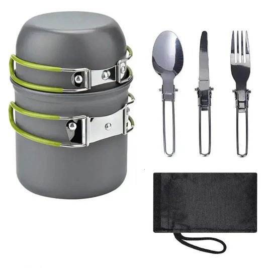 Novaphore – Portable Camping Cookware Set with Foldable Cutlery