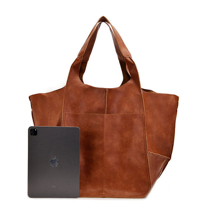 Oversized PU Leather Weekender Travel Tote Bag