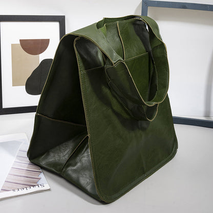 Oversized PU Leather Weekender Travel Tote Bag