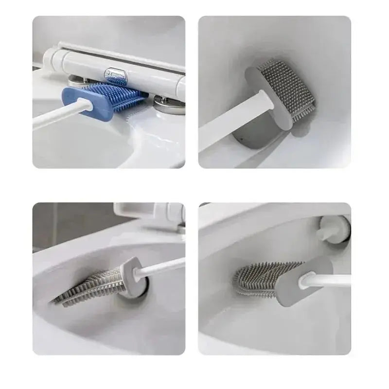 Silicone Toilet Brush Set with Wall Mount and Detail Brush