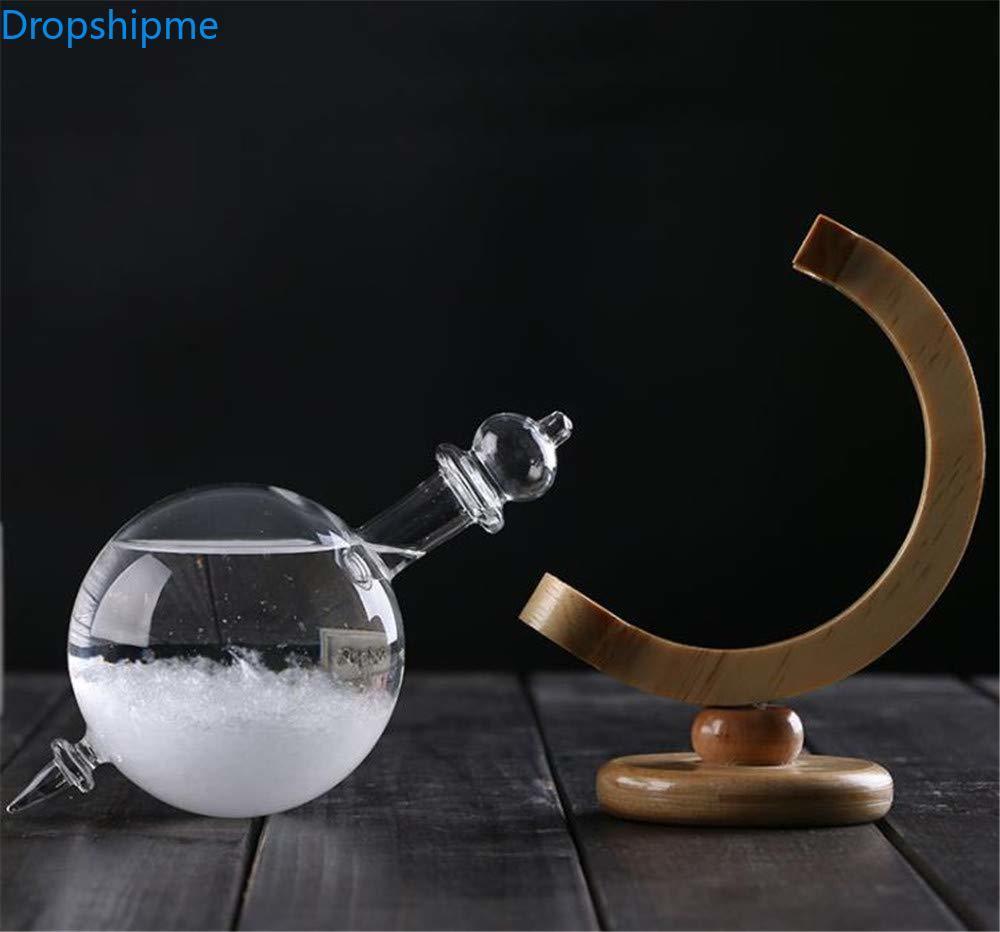 Storm Glass Weather Forecast Crystal with Wooden Base