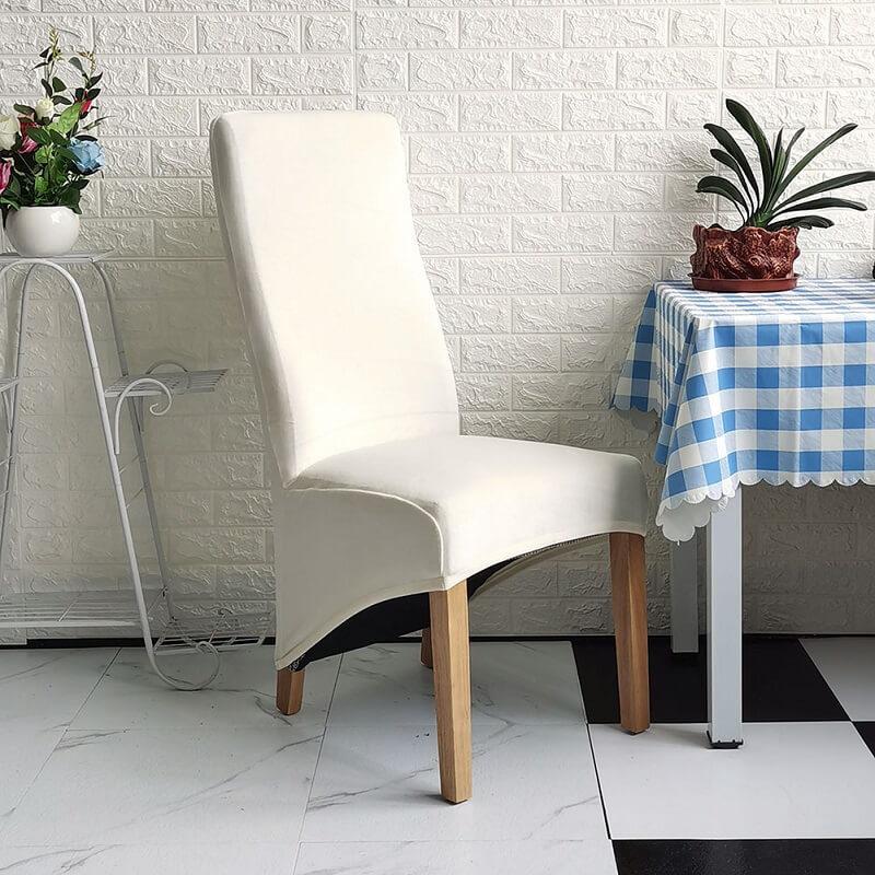 Stretch Velvet XL Dining Chair Covers Set of 4 with Elastic Fit