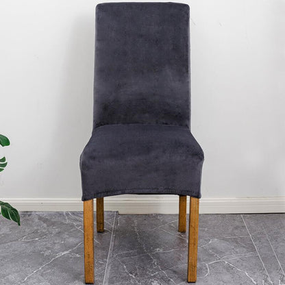 Stretch Velvet XL Dining Chair Covers Set of 4 with Elastic Fit