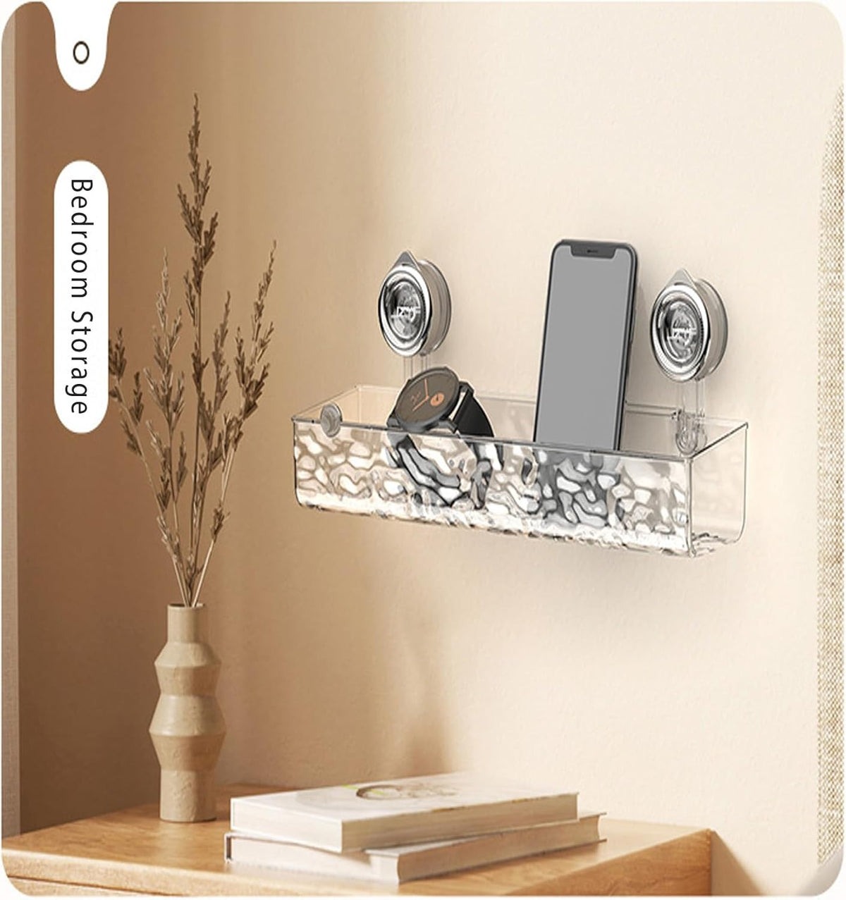 Suction Cup Corner Bathroom Shelf with Dual Storage Levels