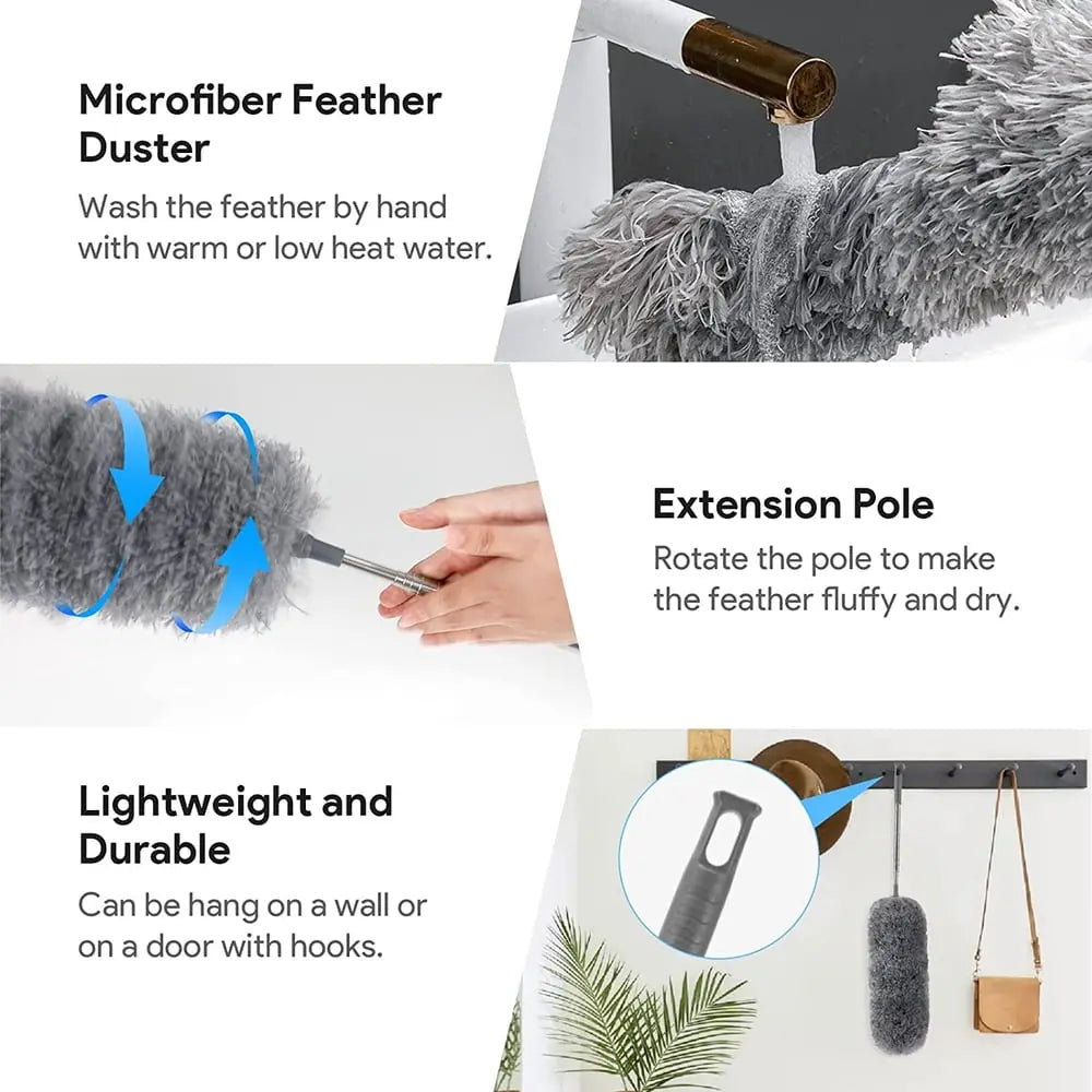 Telescopic Microfiber Dust Duster Extendable Cleaning Brush