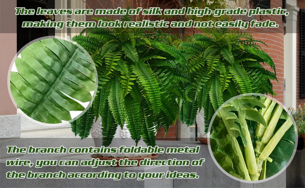 UV Resistant Artificial Boston Fern Outdoor Greenery