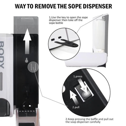 Wall Mounted Shower Soap Dispenser 350ml Bathroom Pump Organizer